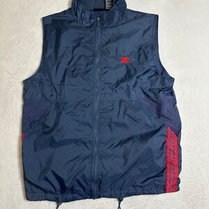Vintage 90s Starter Windbreaker Vest Men's Medium French Navy Blue Gorpcore